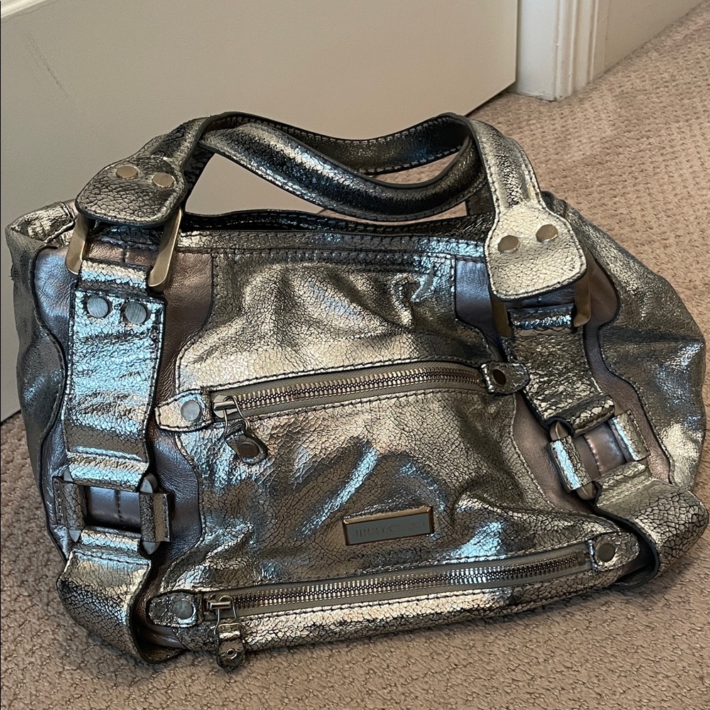 Jimmy Choo Mahala Silver Bag
